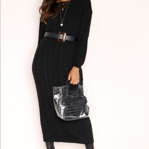 Black Knit Midi Set